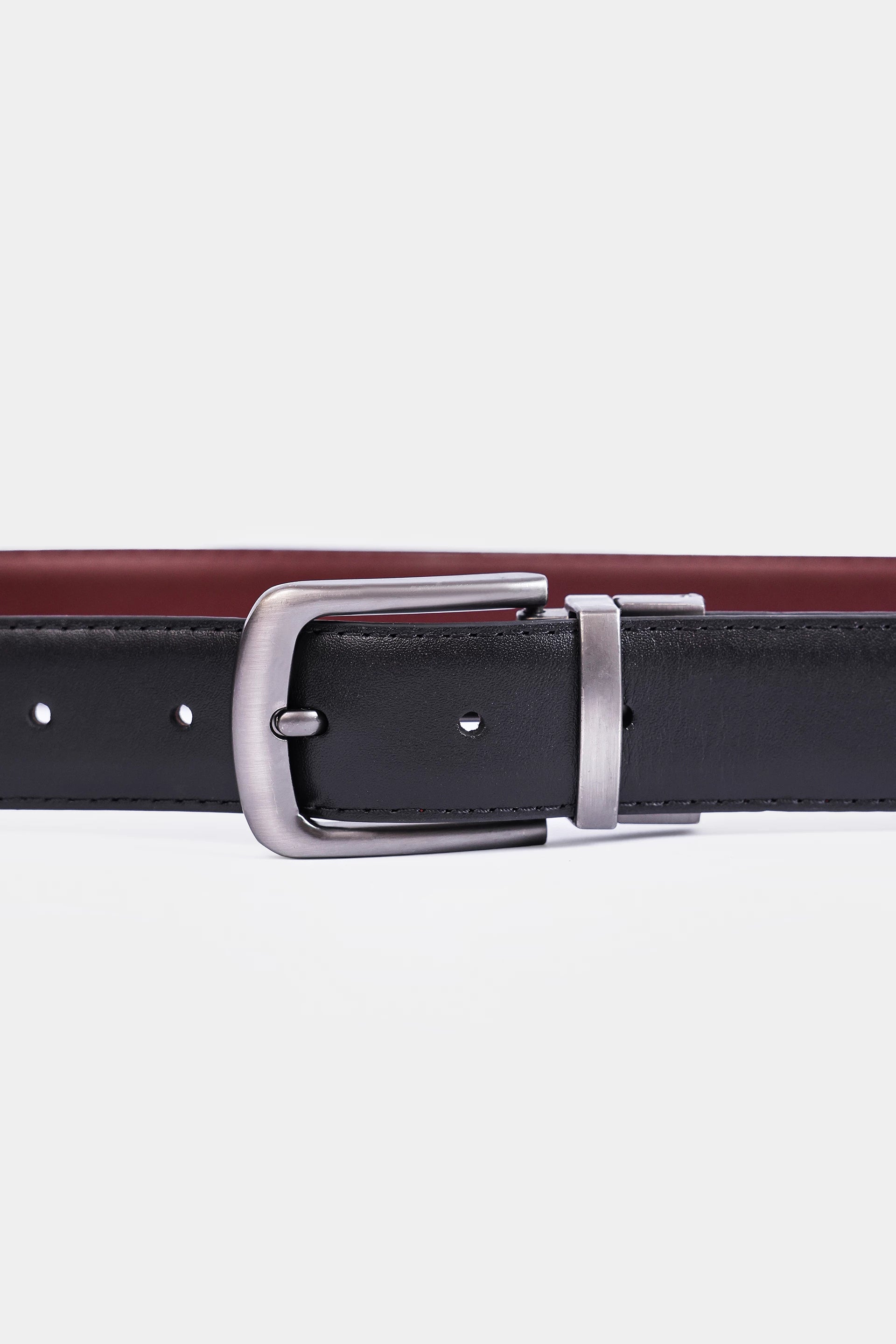 Reversible Belt With Silver Buckle - Cougar Clothing