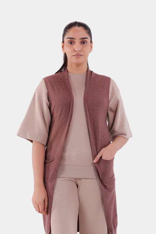 Sleeveless Long Cardigan - Cougar Clothing