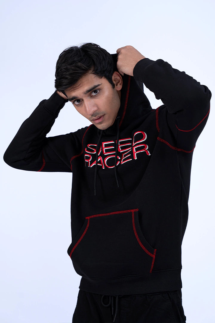 Racer animation black hoodie Clearance