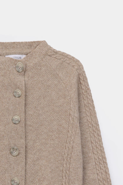 Cable Knit Raglan Cardigan - Cougar Clothing