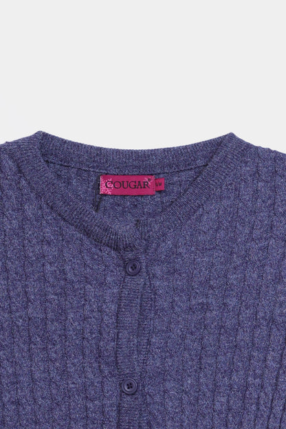 Cable Knit Short Sleeved Cardigan - Cougar Clothing