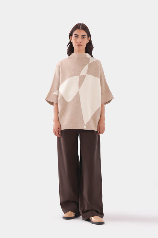 Batwing Sleeved Knit Sweater