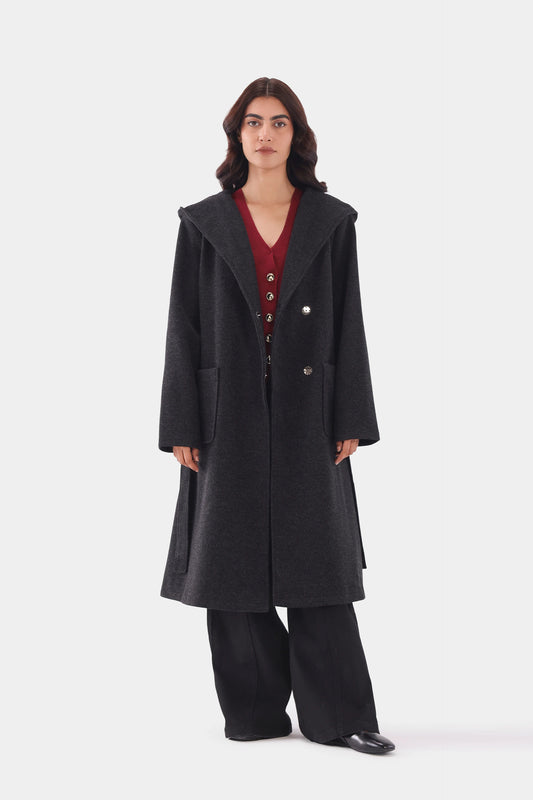 Hooded Belted Coat