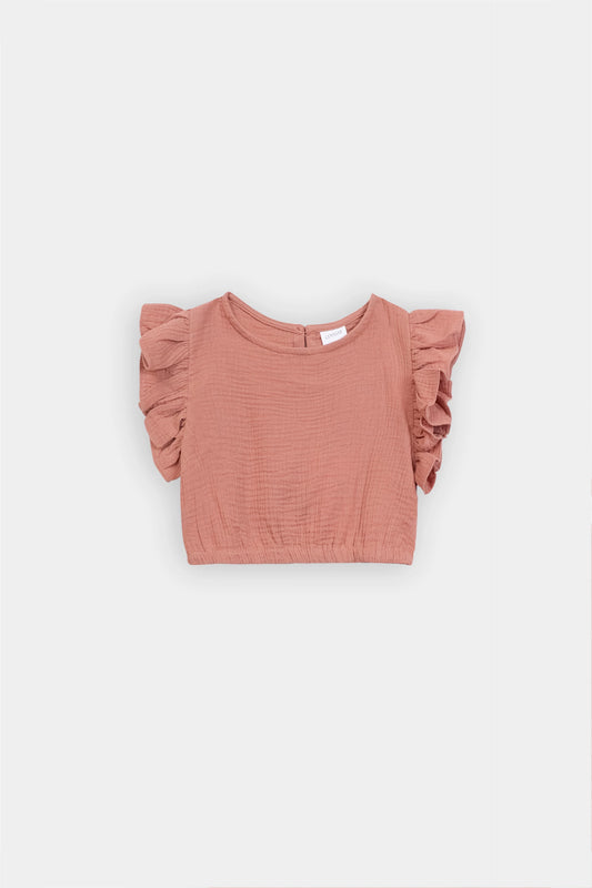 Double Muslin Frilled Blouse