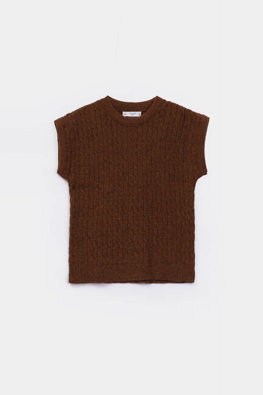 Cable Knit Sweater Vest - Cougar Clothing