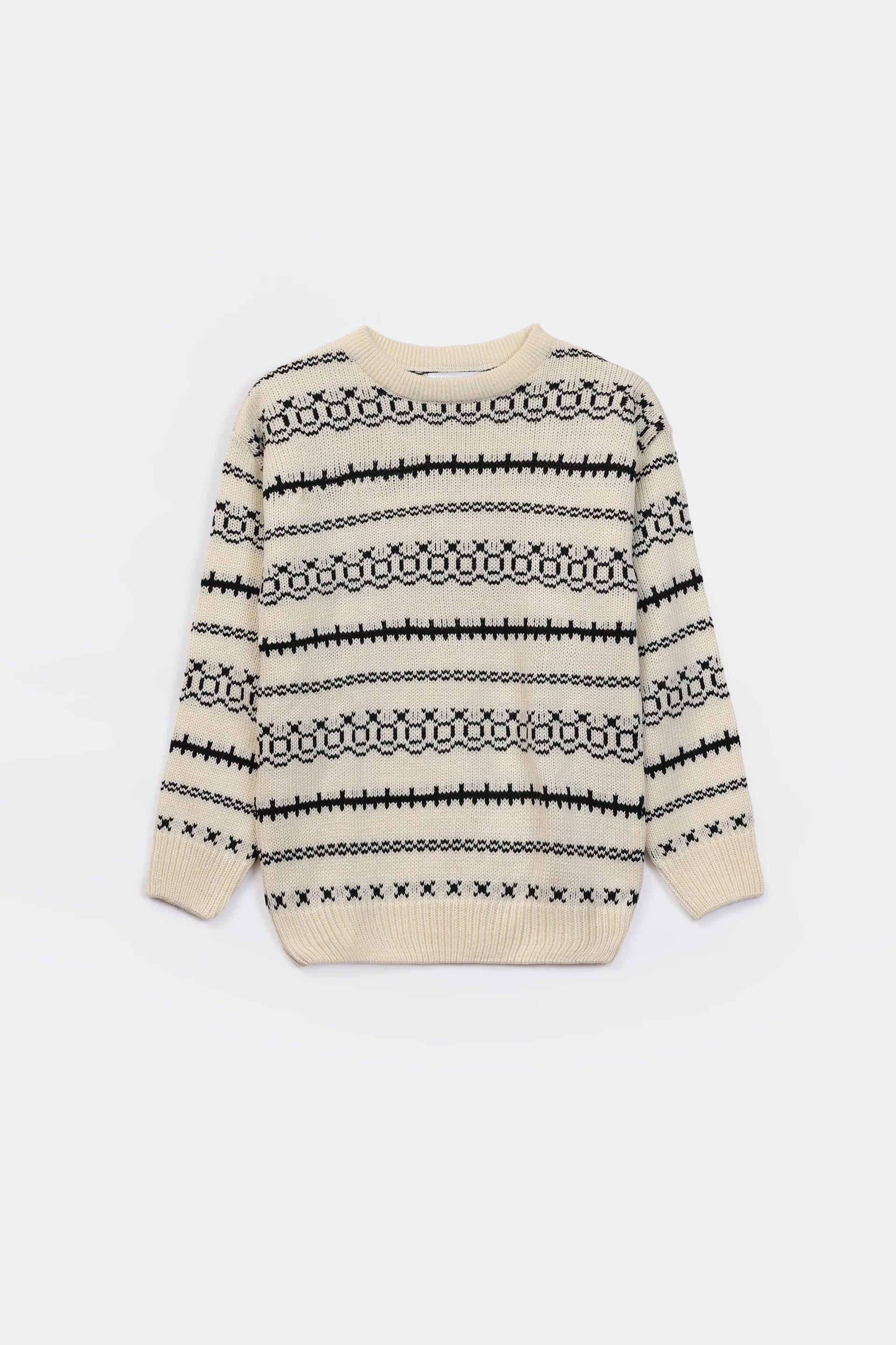 Contrast Pattern Knit Sweater - Cougar Clothing