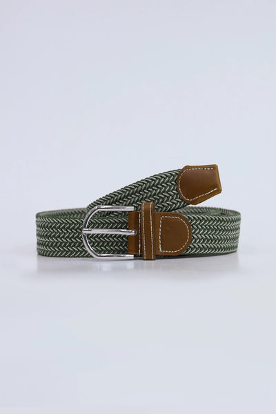 Green Canvas Braided Belt