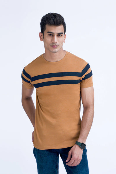 Caramel Cotton Blend T-Shirt