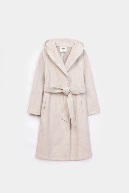 Hooded Belted Coat - Cougar Clothing