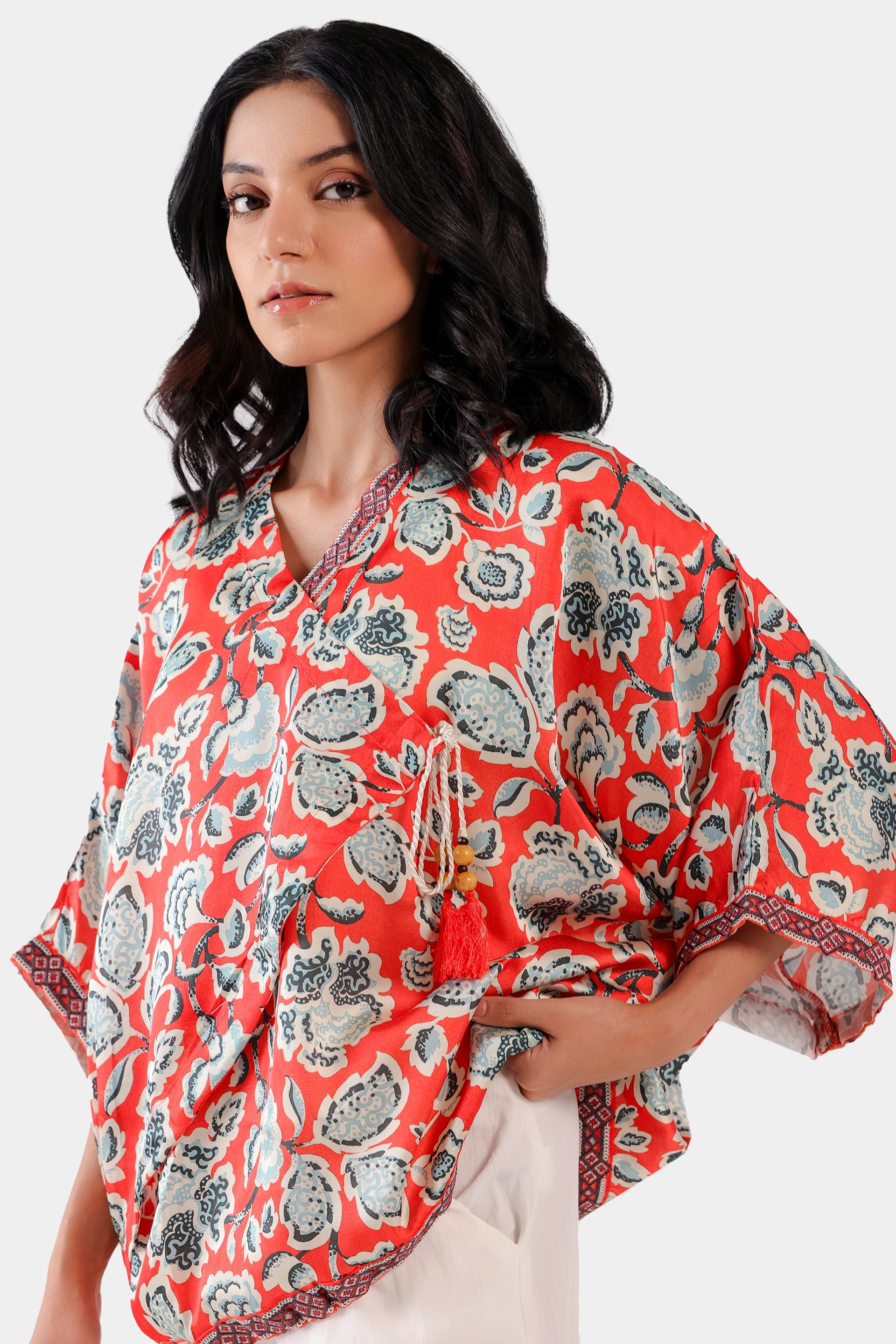 Charmeuse Silk Printed Top - Cougar Clothing