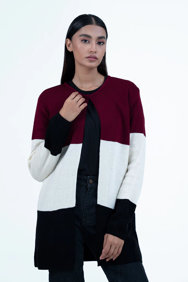 Color Block Cardigan Sweater