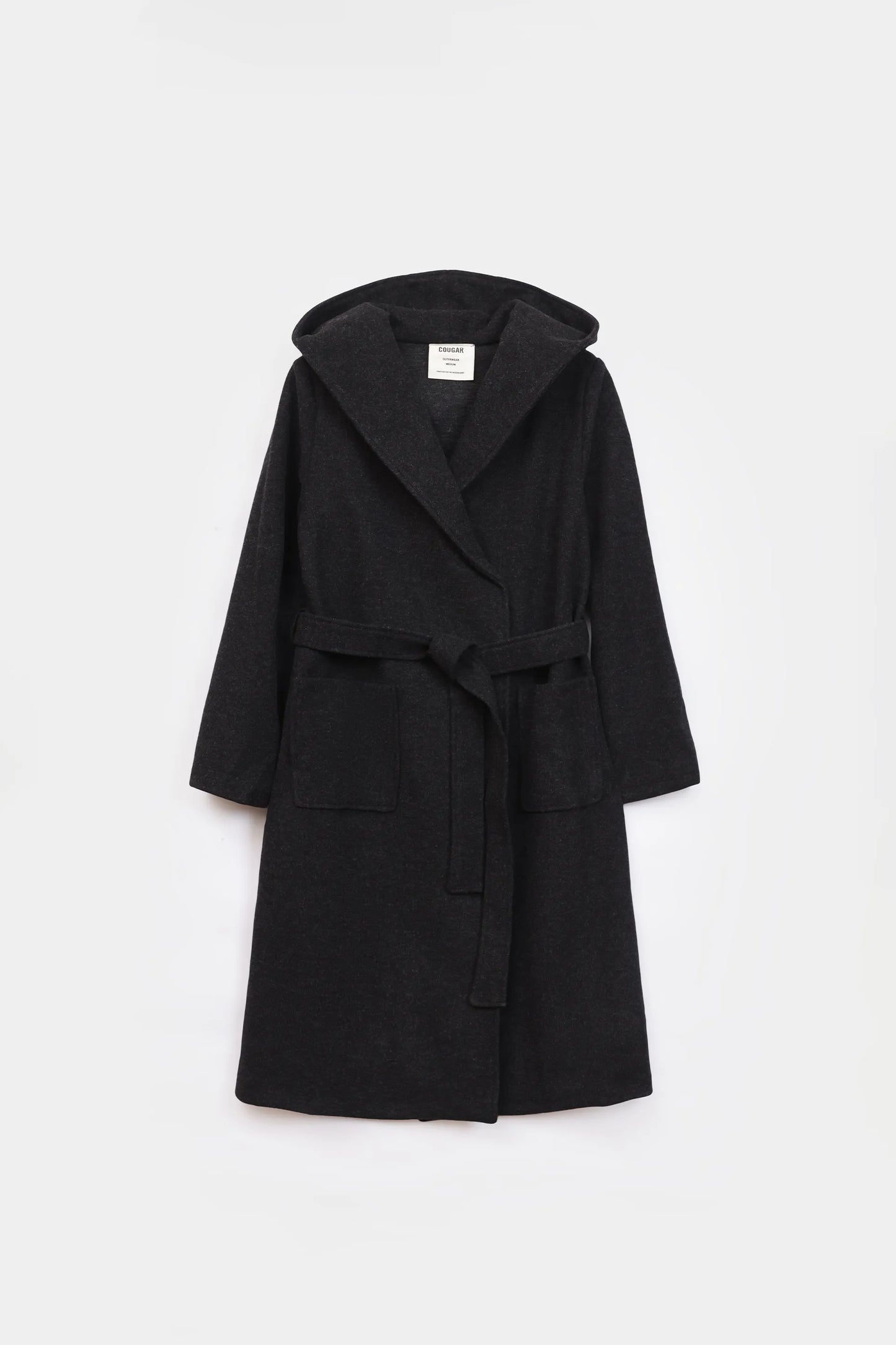 Hooded Belted Coat - Cougar Clothing