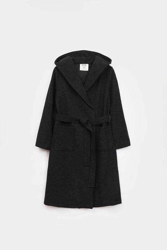 Hooded Belted Coat - Cougar Clothing