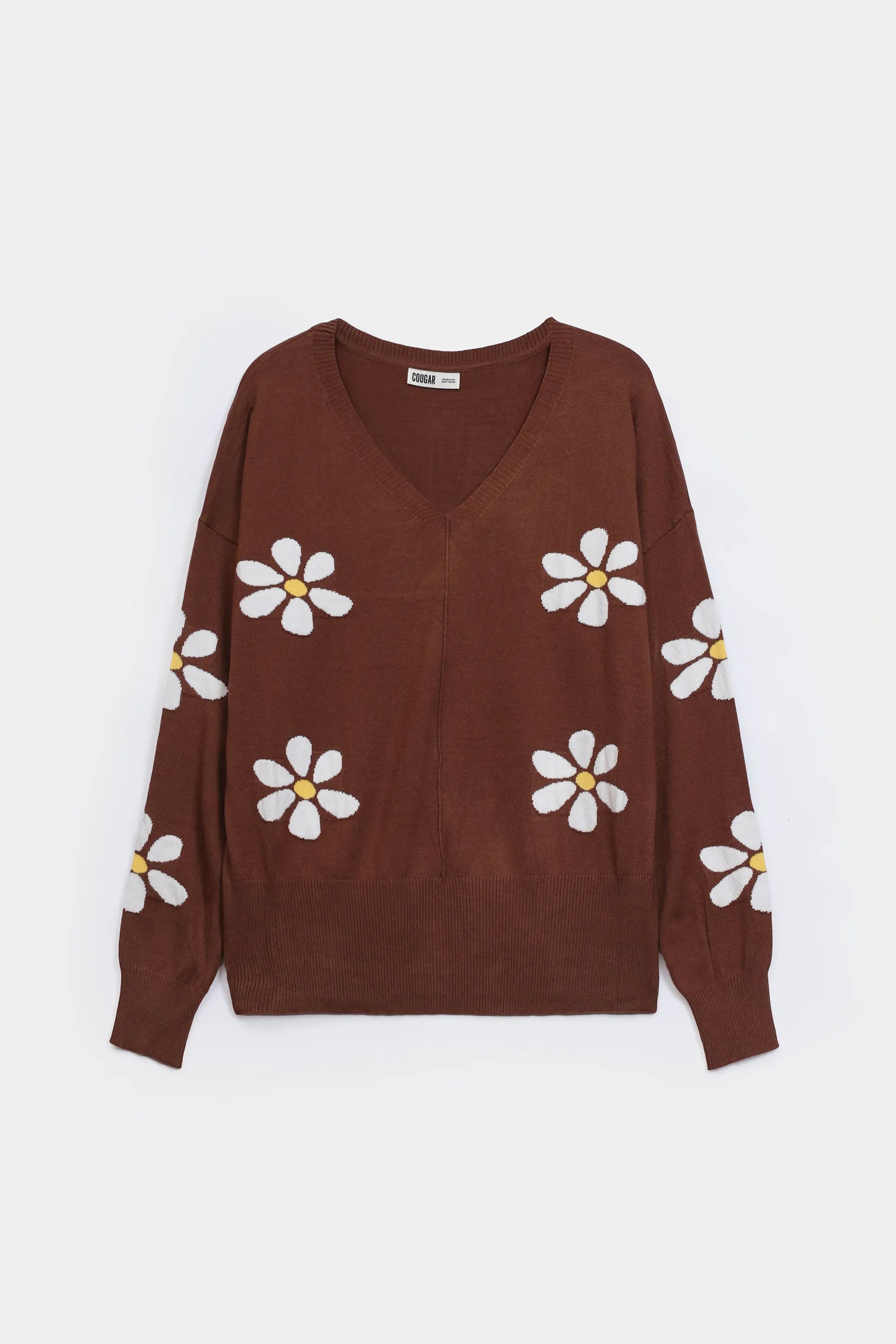 Daisy Jacquard Knit Sweater - Cougar Clothing