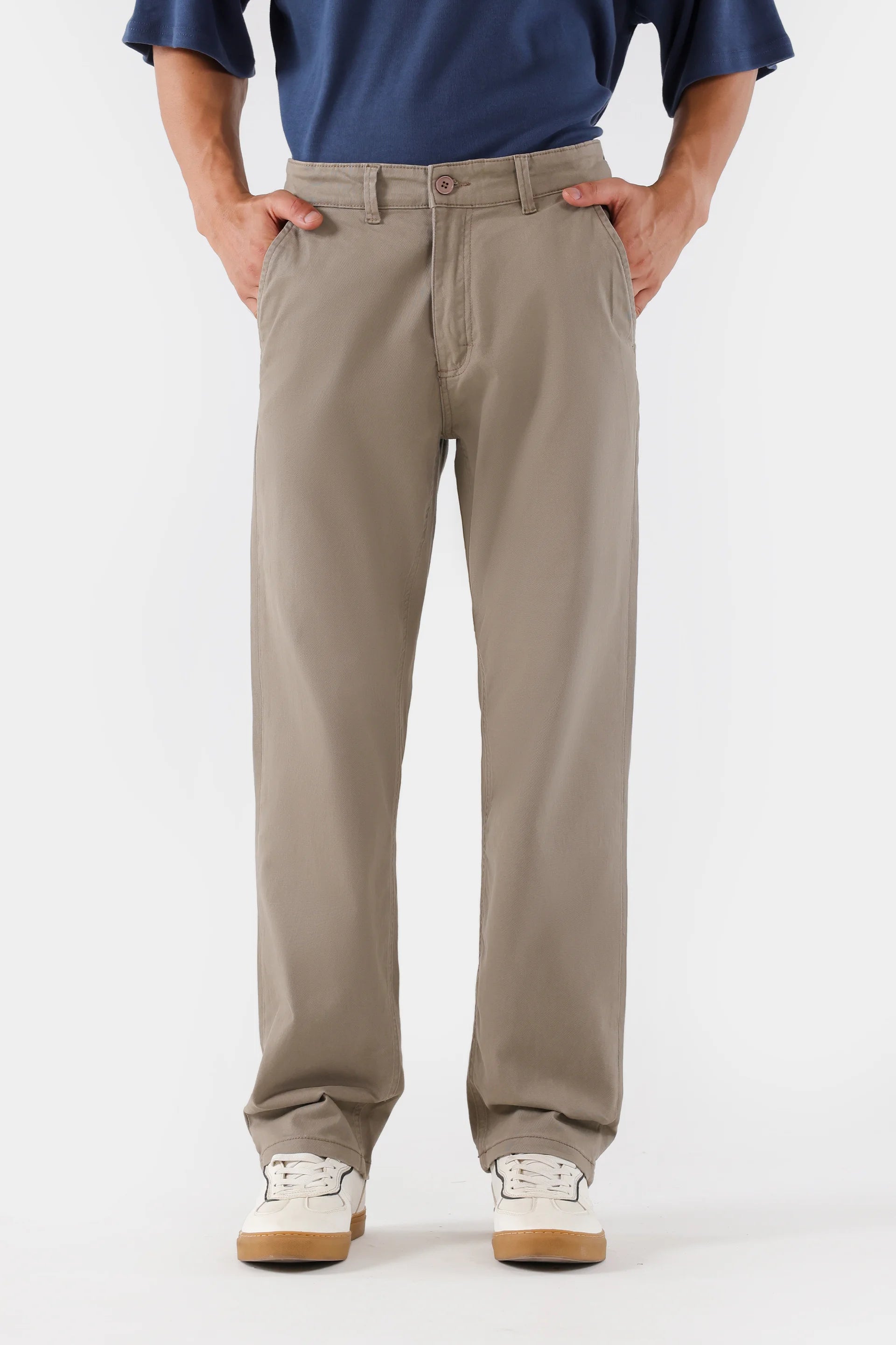 Shop Khaki Relaxed Fit Chino Pants