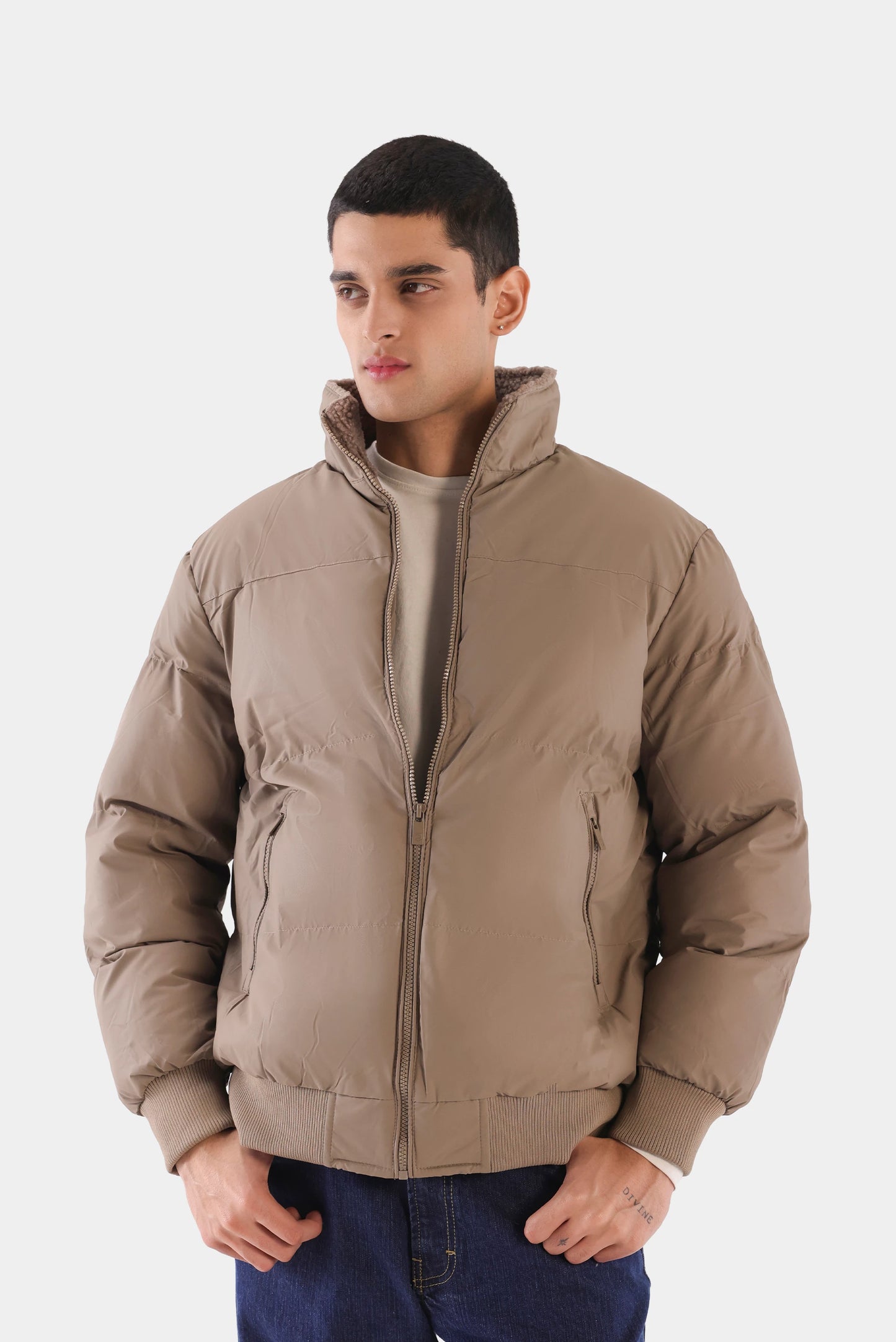 Fleece-Lined Puffer Jacket