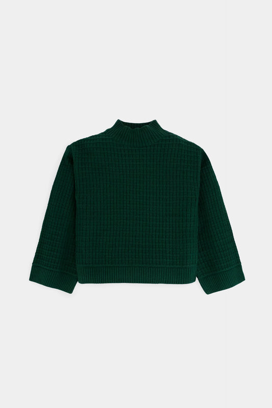 Mock Neck Texture Knit Sweater - Cougar Clothing