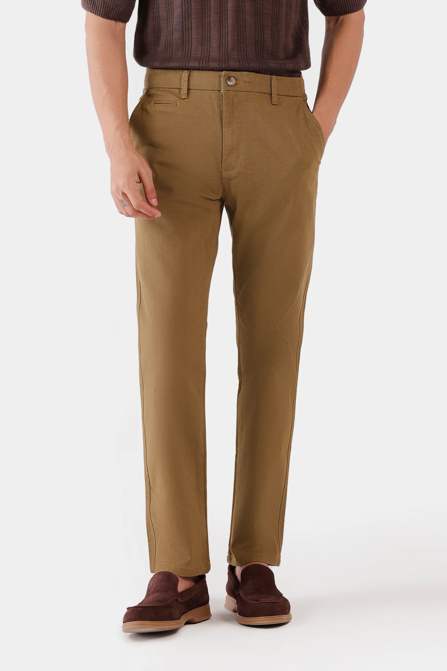 Relaxed Textured Chino Pants - Cougar Clothing