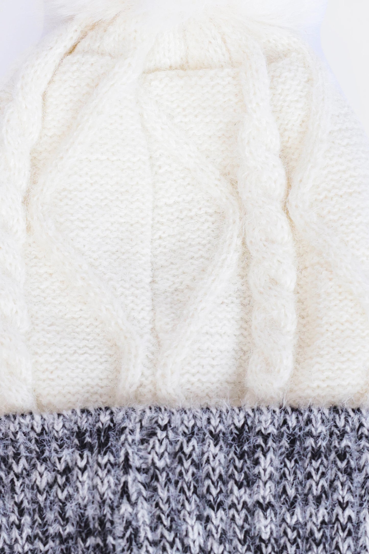 Two-Tone Pom-Pom Beanie - Cougar Clothing