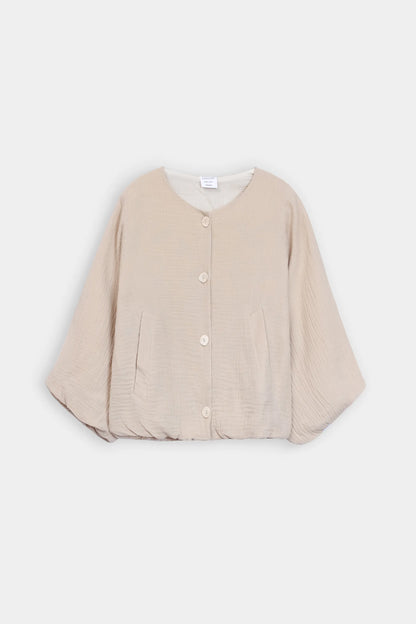 Button Top With Balloon Sleeves - Cougar Clothing