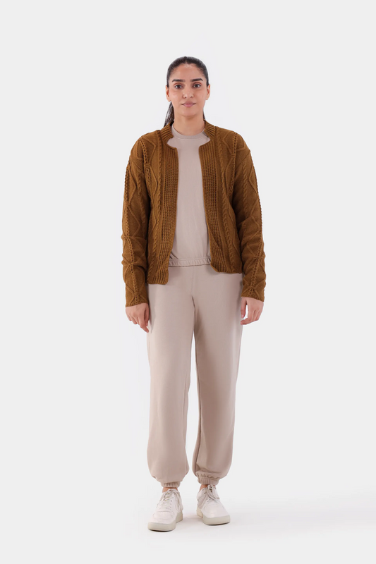 Mock Neck Knitted Cardigan - Cougar Clothing