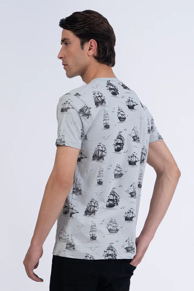 Grey Printed T-Shirt