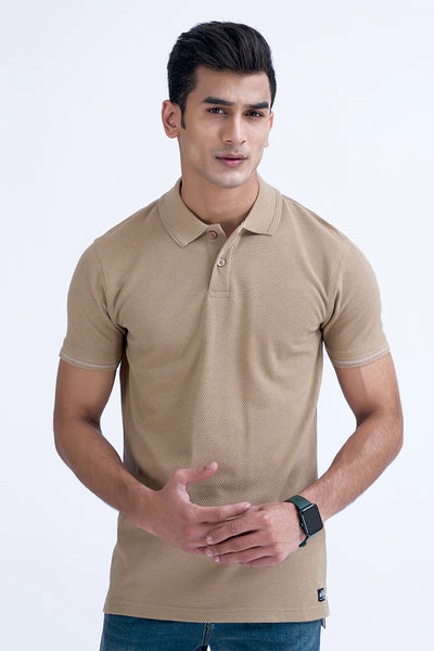 Popcorn Knit Polo Shirt