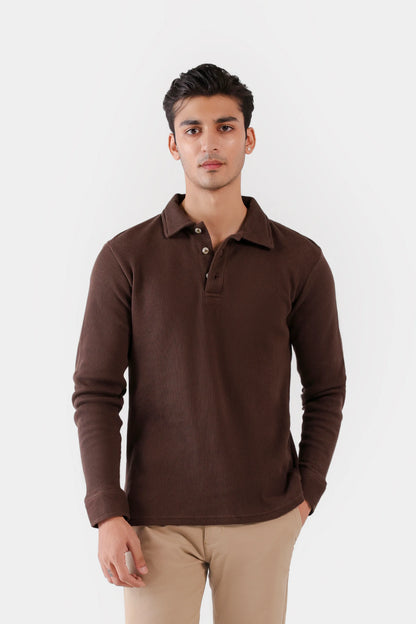 Waffle Knit Polo - Cougar Clothing