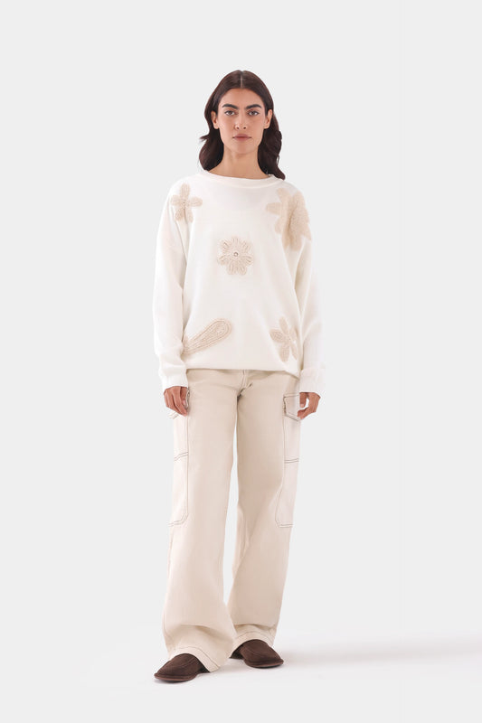Embroidered Floral Knit Sweater