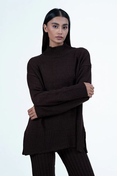 Chocolate Turtleneck Co-Ord Set
