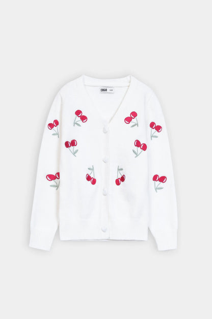 Cherry Pattern Cardigan - Cougar Clothing