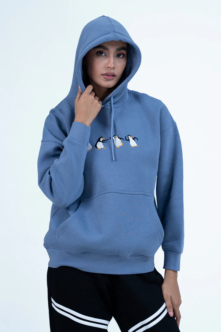 Vista Blue Penguin Hoodie
