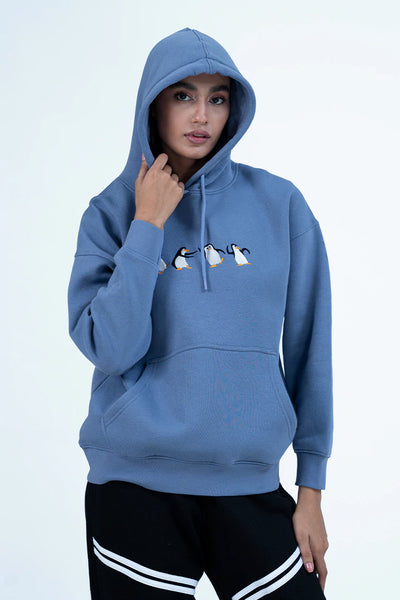 Vista Blue Penguin Hoodie