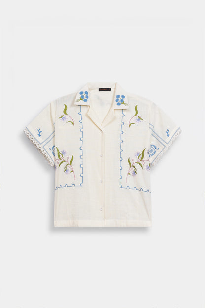 Cross Hatch Cotton Embroidered Shirt - Cougar Clothing