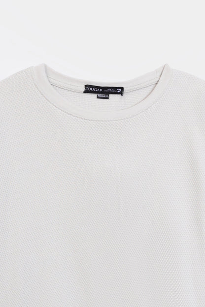 Waffle Knit Henley T-Shirt - Cougar Clothing