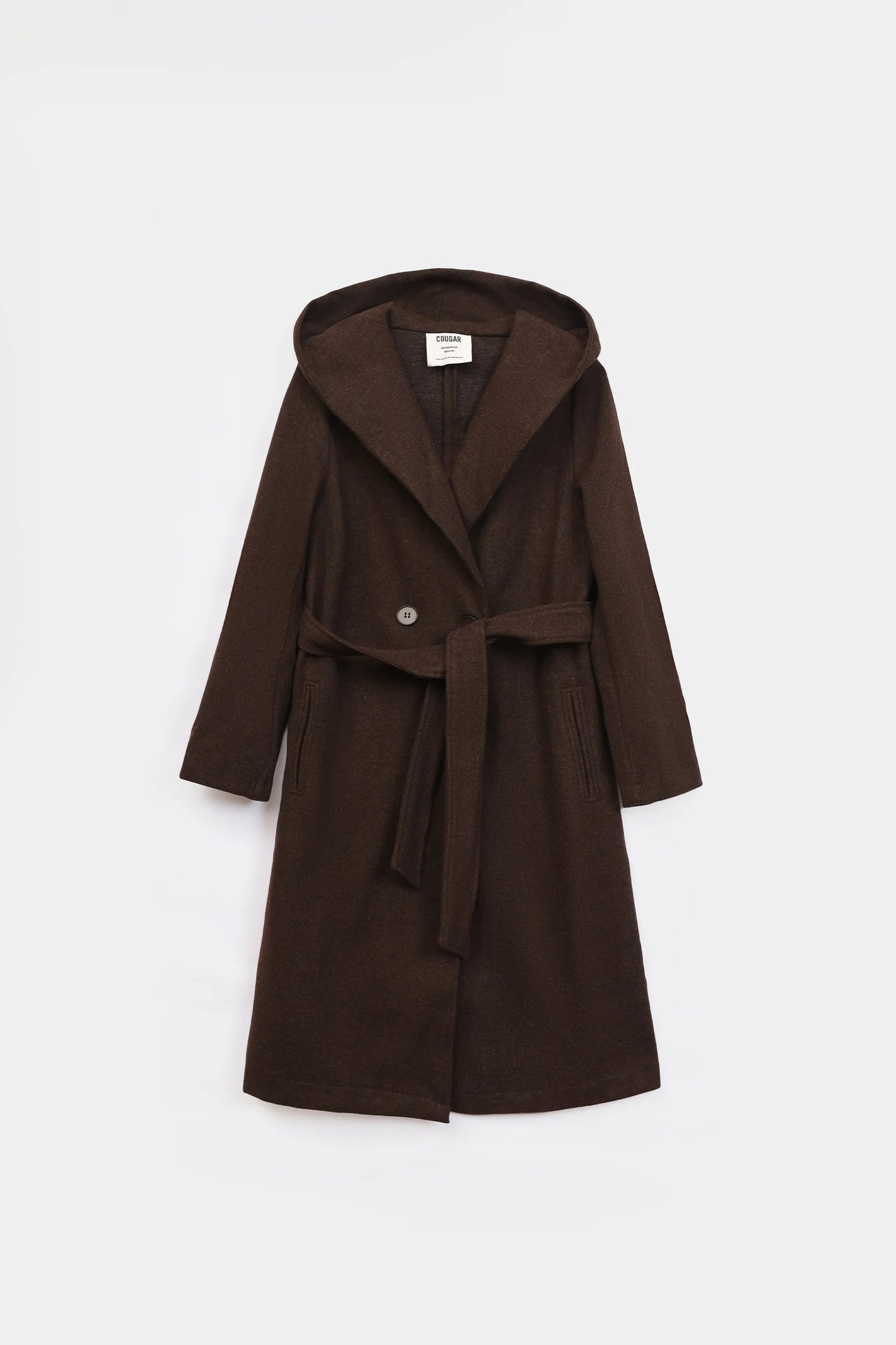 Hooded Belted Coat - Cougar Clothing