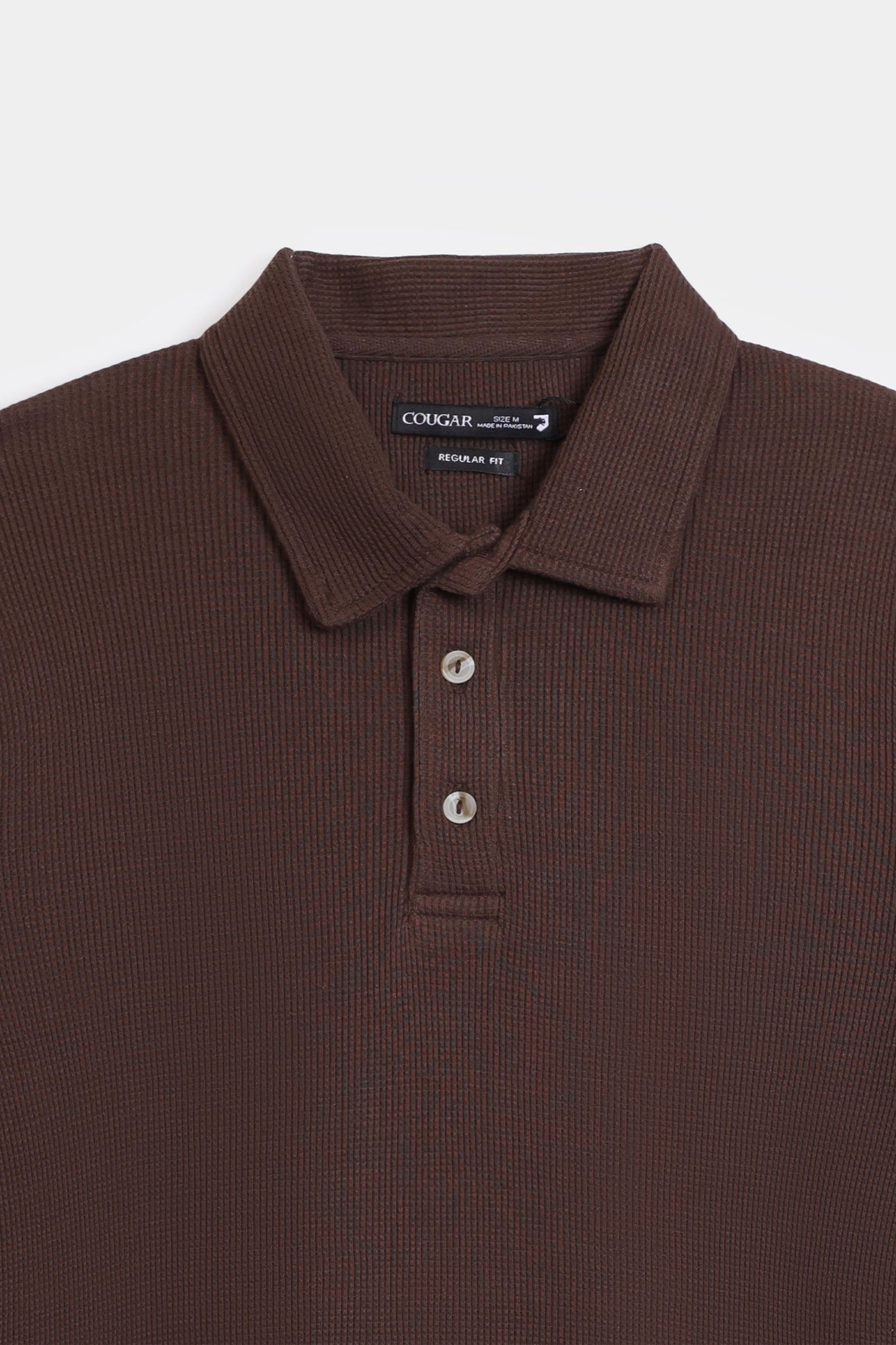 Waffle Knit Polo - Cougar Clothing