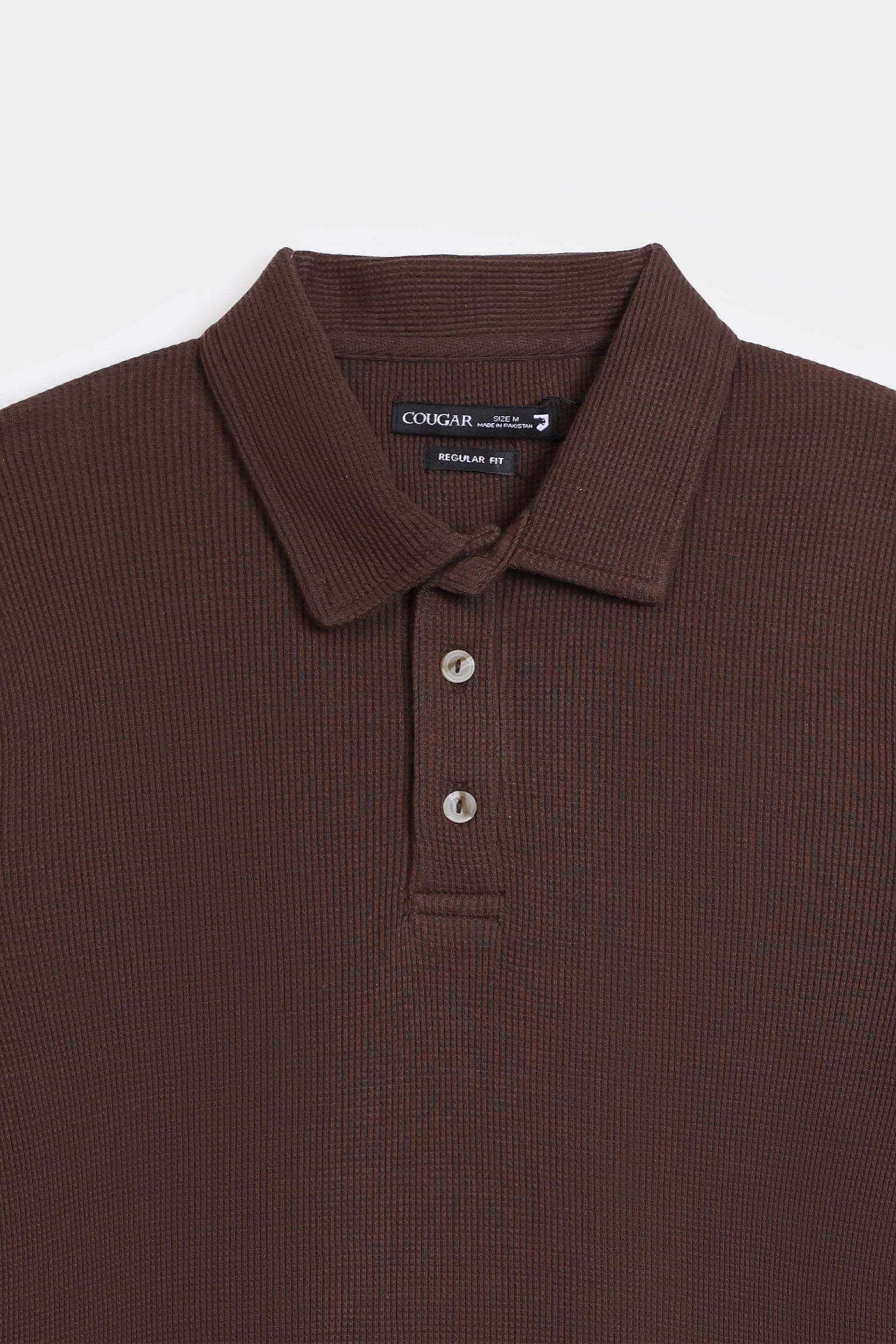 Waffle Knit Polo - Cougar Clothing