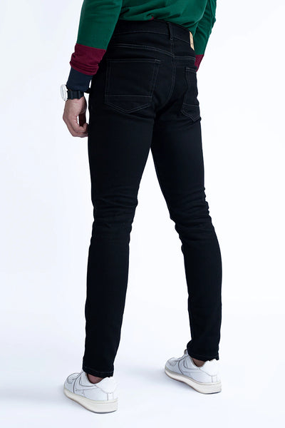 Black Slim Fit Cotton Jeans