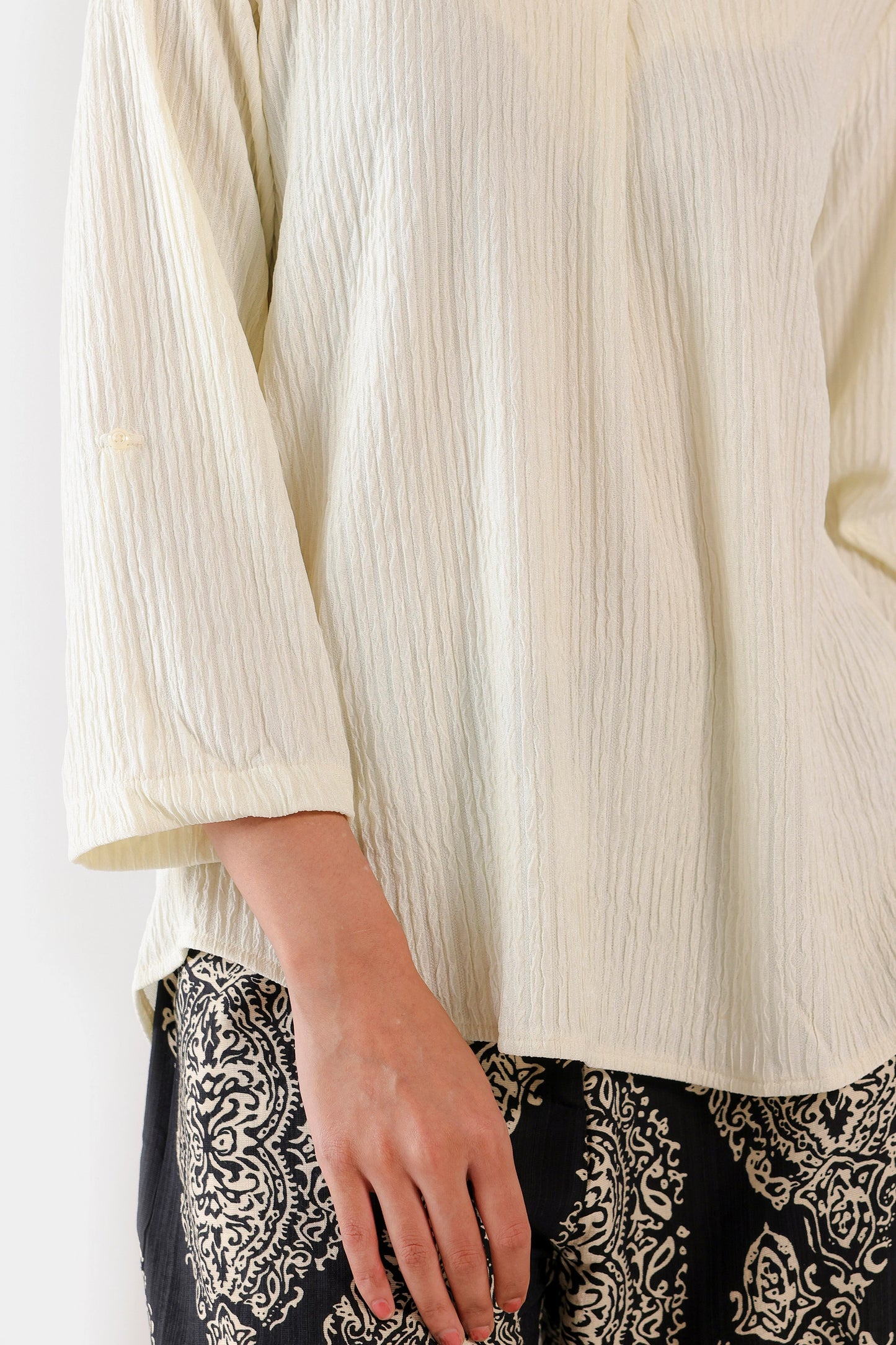 Textured V-neck Top - Cougar Clothing