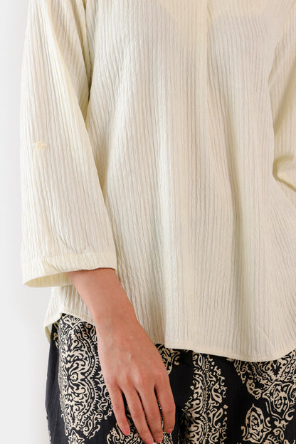 Textured V-neck Top - Cougar Clothing