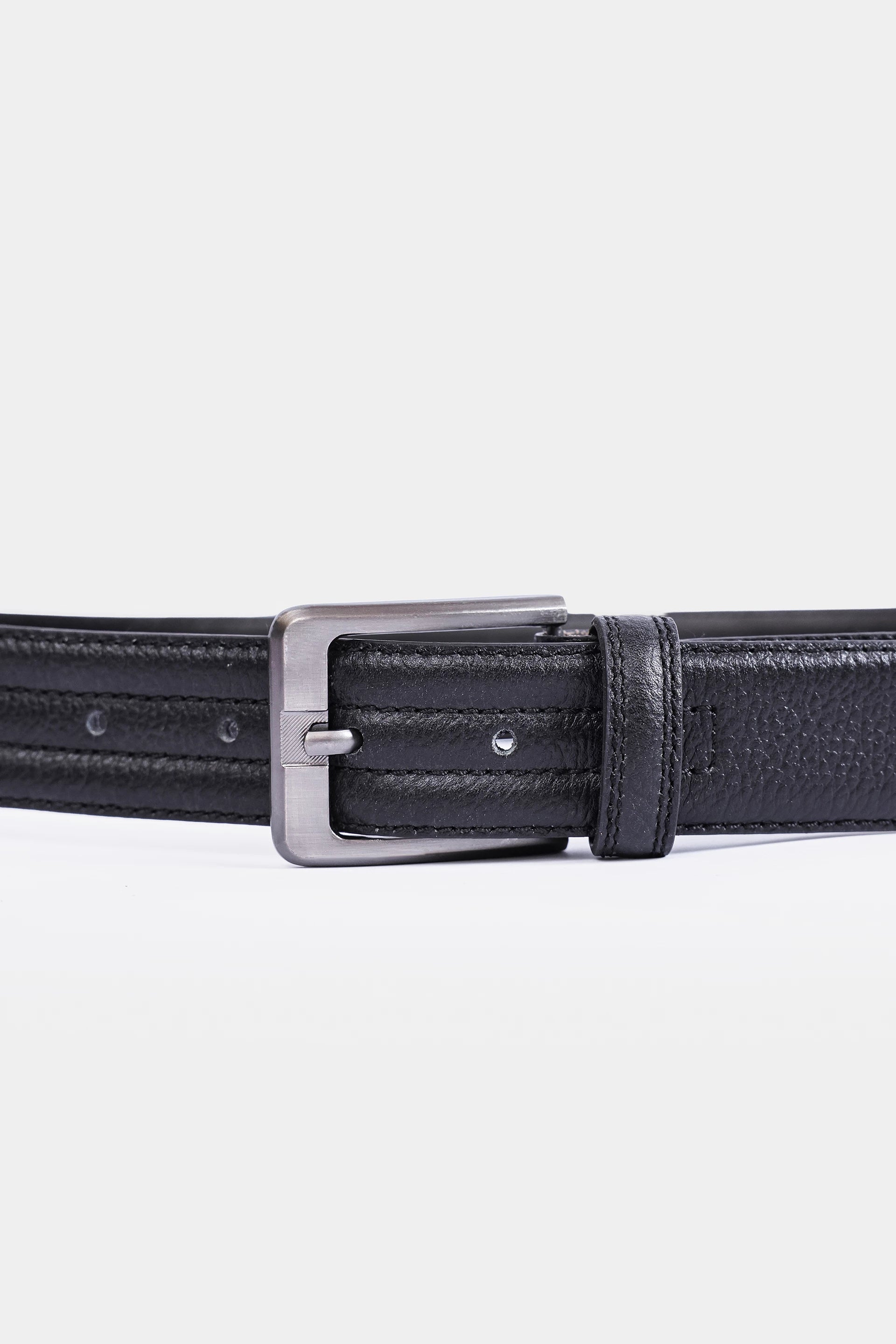 Leather Belt With Metal Buckle - Cougar Clothing