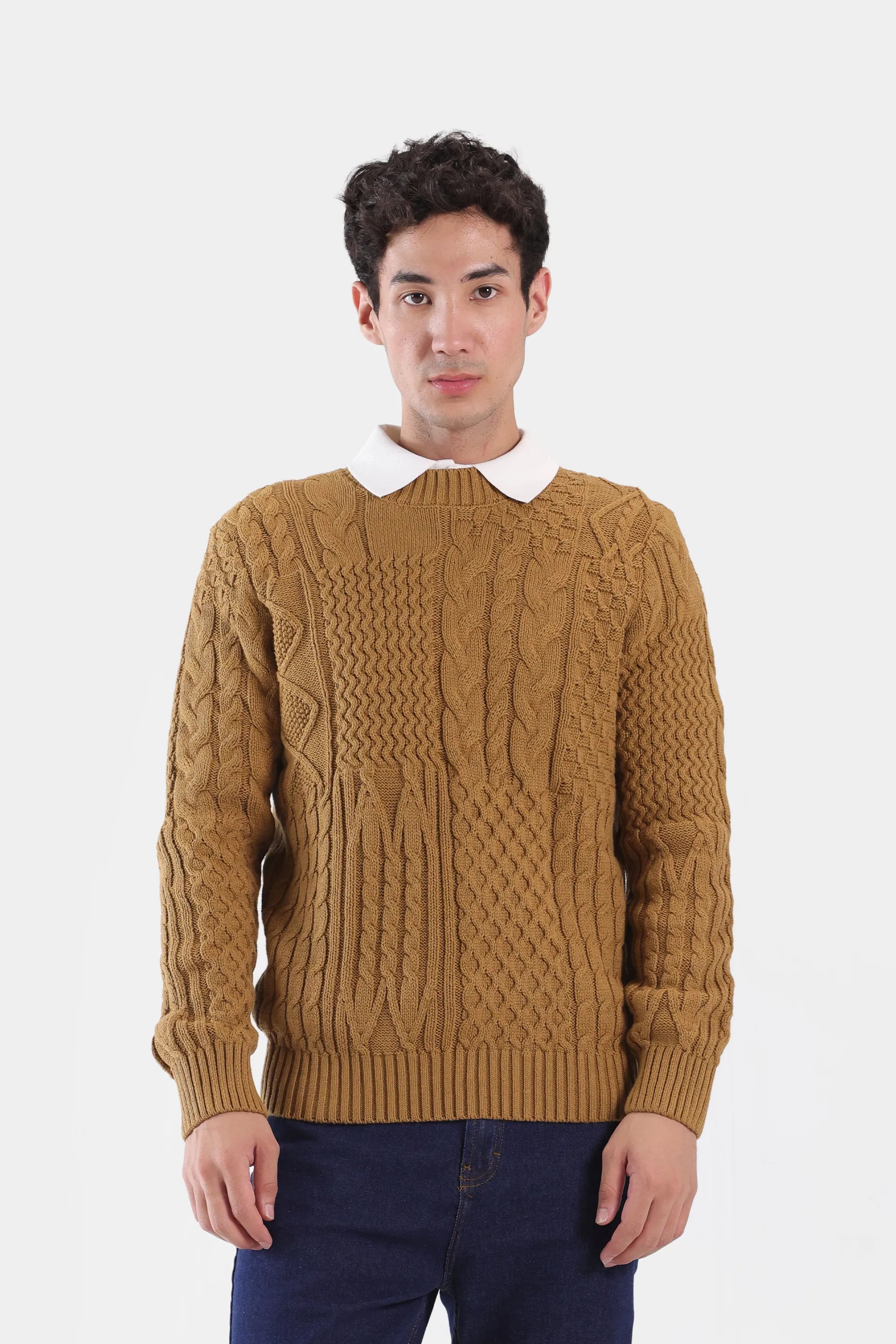 Raised Texture Knit Sweater - Cougar Clothing