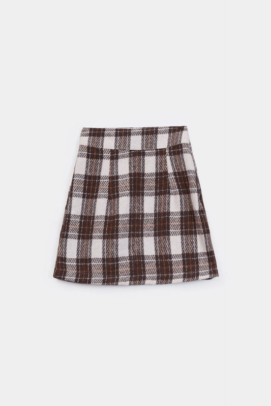 Woolen Check Skirt - Cougar Clothing