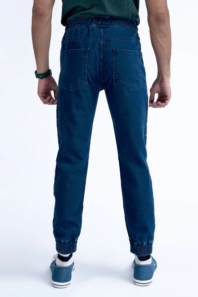 Navy Slim Fit Woven Trousers