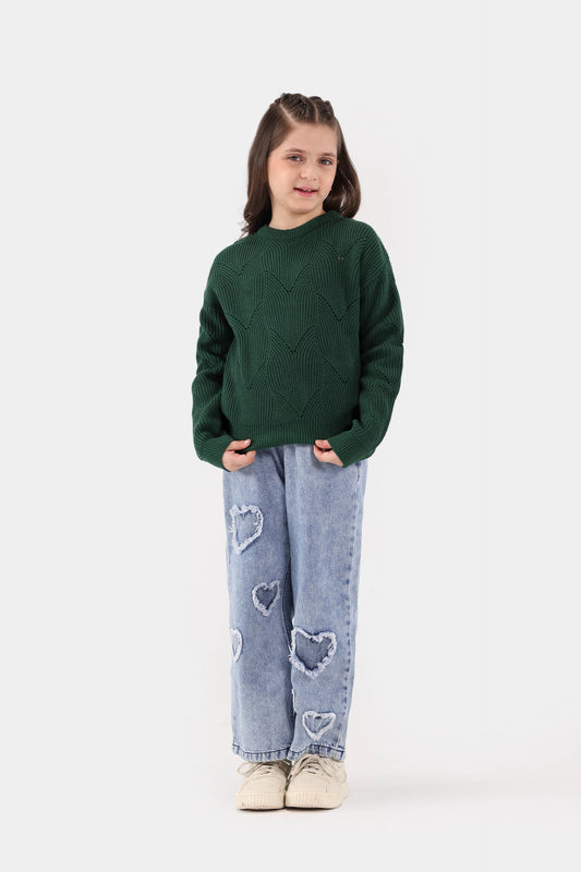 Crochet Knit Sweater - Cougar Clothing