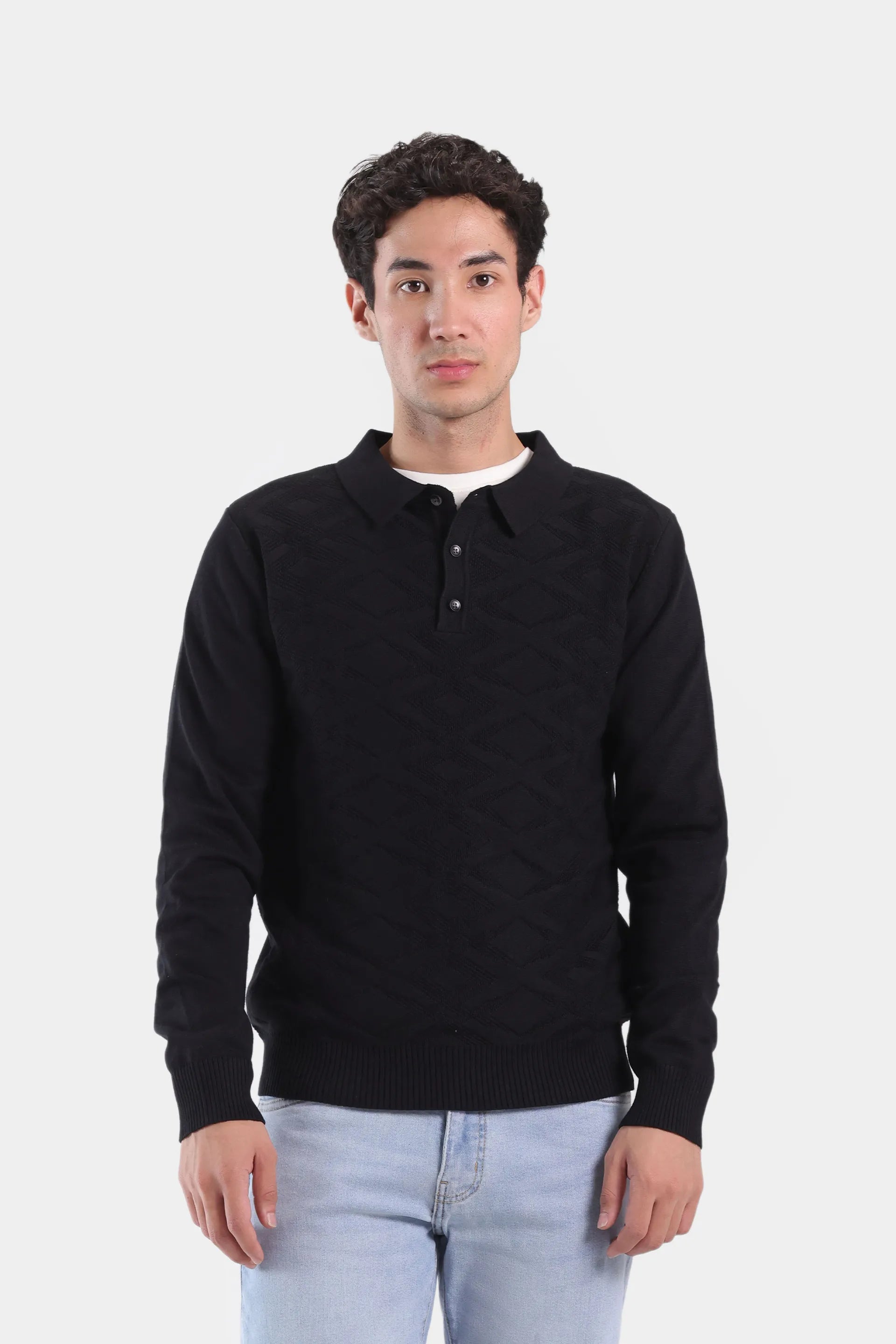 Knitted Polo Sweater - Cougar Clothing