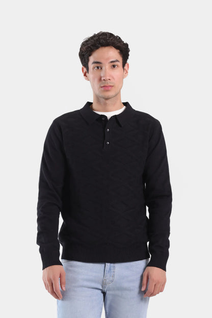 Knitted Polo Sweater - Cougar Clothing