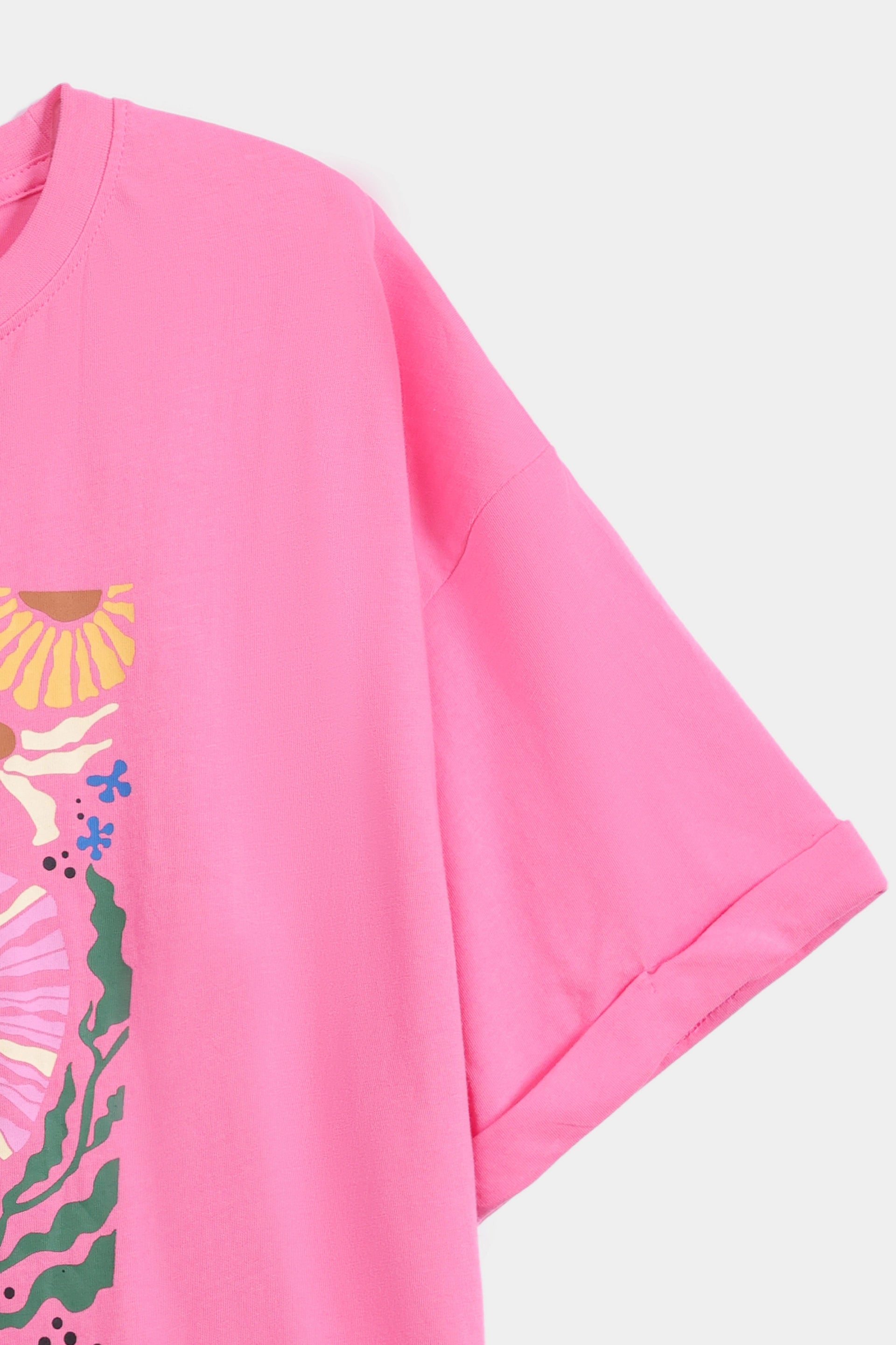 Turn Up Sleeve Graphic T-Shirt - Cougar Clothing