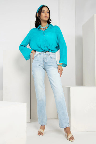 Ferozi Spread Collar Lining Top